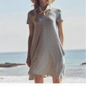 Faherty Womens Sanibel Dress Small Striped Button Down In Back Nautical Pockets